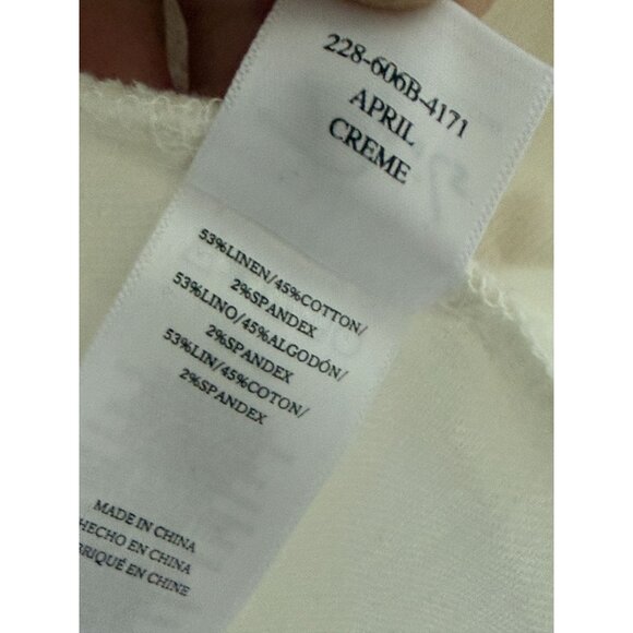 Rails April Creme Short-Sleeve Linen Blend Wrap Blouse With Tie Detail - S - Picture 9 of 9